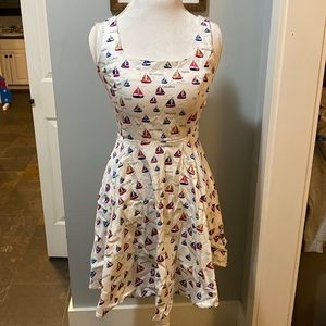 Varga Cream Sailboat Dress Size Large